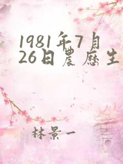 1981年7月26日农历生辰八字算命