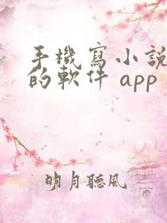 手机写小说赚钱的软件 app