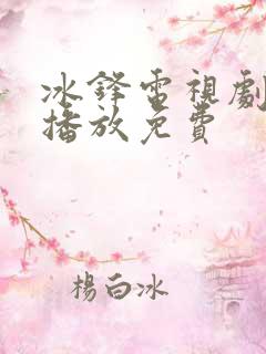 冰锋电视剧全集播放免费