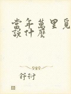当年万里觅封侯说什么 当年万里觅封侯说什么