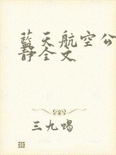 蓝天航空公司王静全文