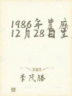 1986年农历12月28日生辰八字