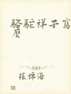骆驼祥子写了什么