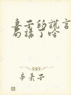 妻子的谎言大结局讲了啥