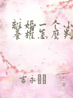 离婚一个小孩抚养权怎么判定 离婚一个小孩抚养权怎么判定