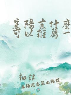 襄阳有什么美食可以推荐一下