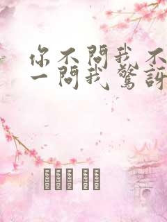 你不问我不说你一问我惊讶