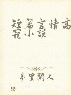 短篇言情高能甜宠小说