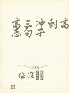 高三冲刺高考励志句子