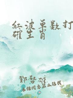 红波单数打一准确生肖