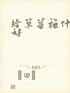 给草莓施什么肥好