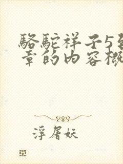 骆驼祥子5到8章的内容概括