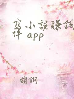写小说赚钱的软件 app