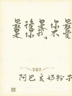 最后是你最终也是你我不爱你谁爱你