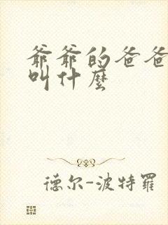 爷爷的爸爸叫我叫什么