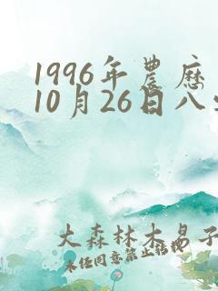 1996年农历10月26日八字算命