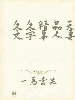久久精品天天中文字幕人妻