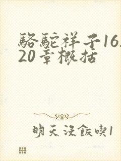 骆驼祥子16_20章概括