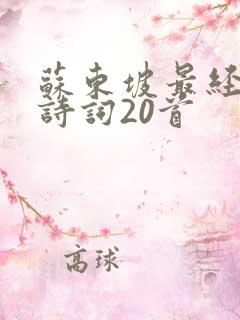 苏东坡最经典的诗词20首 苏东坡最经典的诗词20首