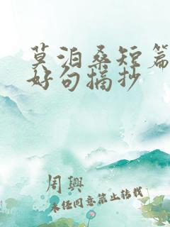 莫泊桑短篇小说好句摘抄