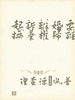 起诉离婚要小孩抚养权归谁