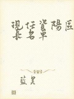 现任资阳区副区长名单