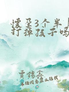 怀孕3个半月能打掉孩子吗