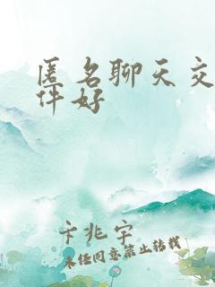 匿名聊天交友软件好