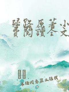 归路原著小说免费阅读全文