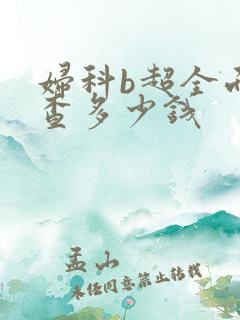 妇科b超全面检查多少钱