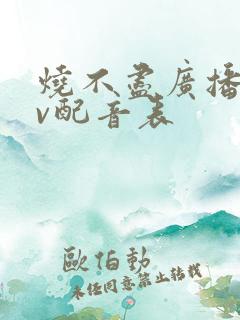 烧不尽广播剧cv配音表
