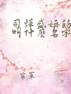 司烨盛妩的小说叫什么名字