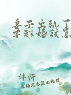 妻子出轨了老公要离婚该怎么挽回