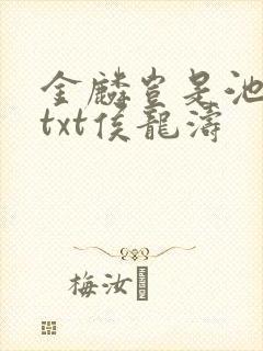 金麟岂是池中物txt侯龙涛