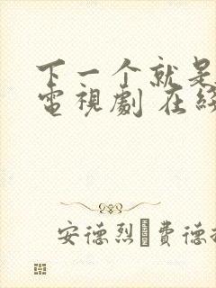 下一个就是你 电视剧 在线观看