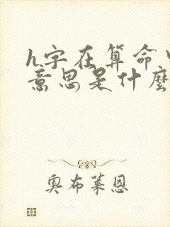 h字在算命中的意思是什么