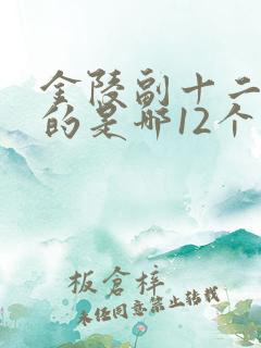 金陵副十二钗指的是哪12个人