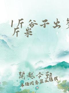 1斤谷子出多少斤米