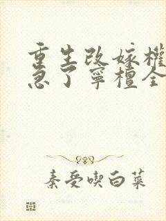 重生改嫁权臣他急了宁檀全本阅读