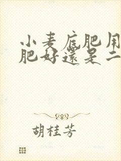 小麦底肥用复合肥好还是二铵好