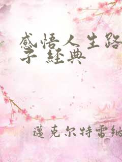 感悟人生路的句子 经典