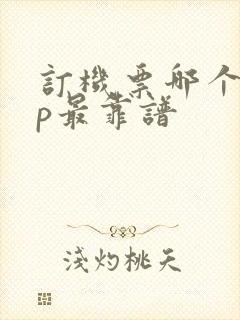 订机票哪个app最靠谱