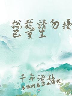 总裁请勿扰原配已重生