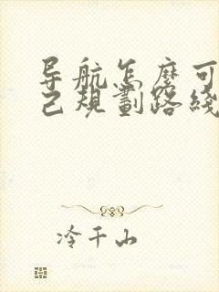 导航怎么可以自己规划路线啊