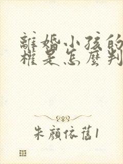 离婚小孩的抚养权是怎么判定的