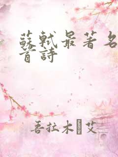 苏轼最著名的十首诗