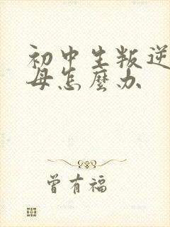 初中生叛逆期父母怎么办