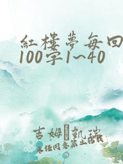 红楼梦每回概括100字1~40