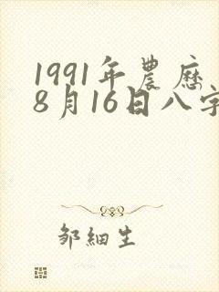1991年农历8月16日八字