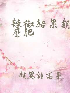 辣椒结果期用什么肥